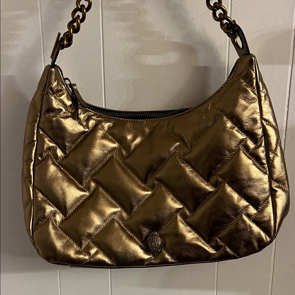 Kurt Geiger Gold Quilted Shoulder Bag
